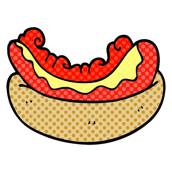 Cachorro Quente Doodle Desenhos Animados Pão — Vetor de Stock