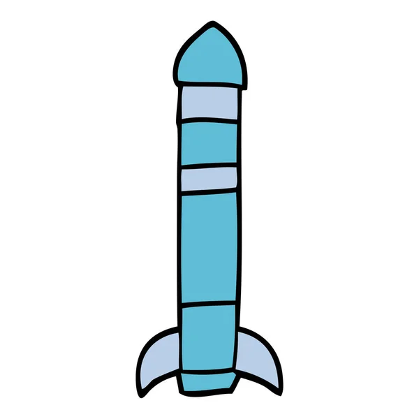 Cartoon Doodle Tall Rocket — Stock Vector