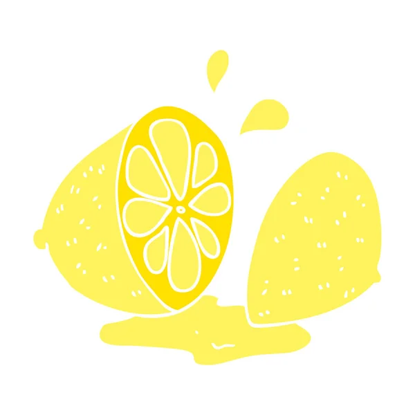 Illustrazione Colori Piatta Limone Tagliato — Vettoriale Stock