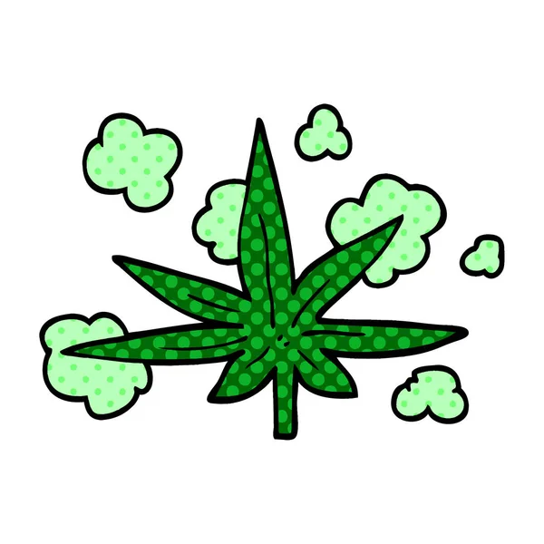 Karikatur Doodle Marihuana Blatt — Stockvektor