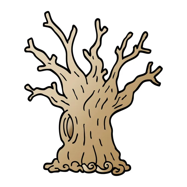 Vektor Přechodu Obrázku Kreslený Strom — Stockový vektor