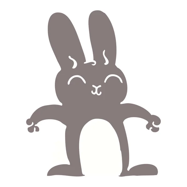 Cartone Animato Doodle Coniglio Grigio — Vettoriale Stock