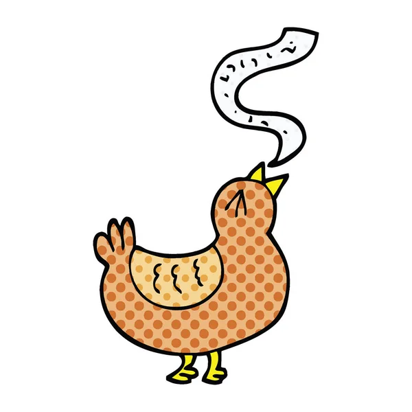 Quadrinhos Estilo Desenho Animado Canção Pássaro — Vetor de Stock