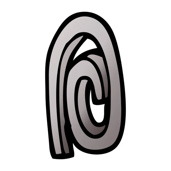 Vector Kleurovergang Illustratie Cartoon Paperclip — Stockvector