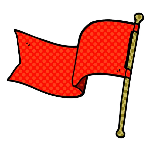 Dessin Animé Doodle Drapeau Rouge — Image vectorielle