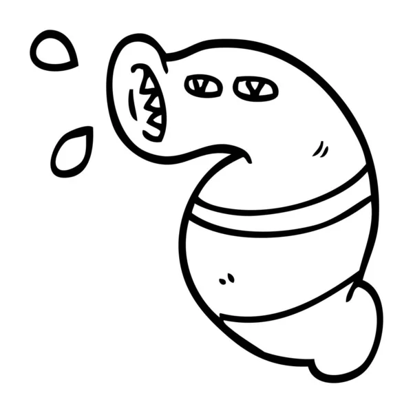 线条画动画片怪物水蛭 — 图库矢量图片