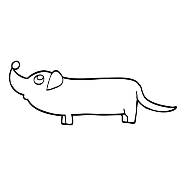 Dachshund Dibujos Animados Blanco Negro — Vector de stock