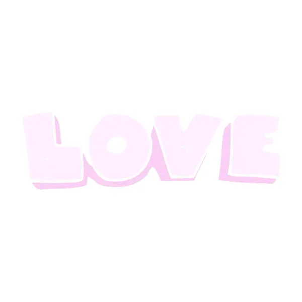 Εικονογράφηση Επίπεδη Χρώμα Λέξη Αγάπη — Διανυσματικό Αρχείο