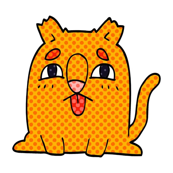 Αστεία Γάτα Γελοιογραφία Doodle — Διανυσματικό Αρχείο