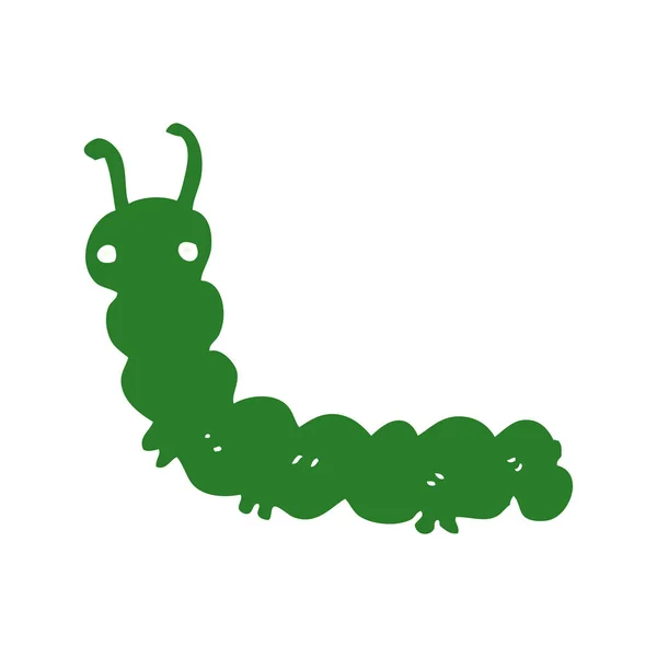 Platt Färg Stil Tecknad Caterpillar — Stock vektor