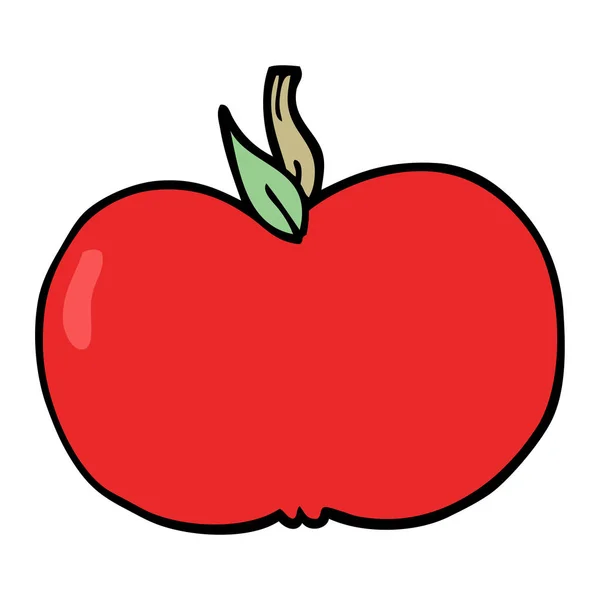 Karikatur Doodle Saftigen Apfel — Stockvektor