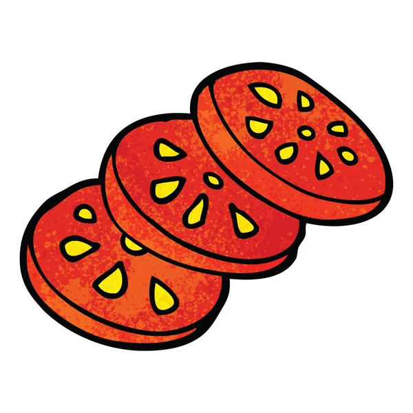 Cartoon Doodle Sliced Tomato — Stock Vector