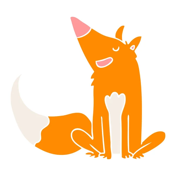 Flat Color Style Cartoon Fox — Stock Vector