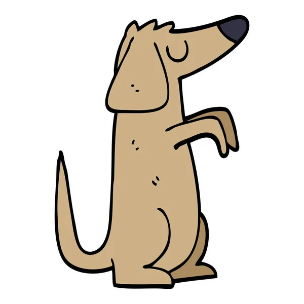 漫画は 白い背景の上に犬を落書き — ストックベクタ