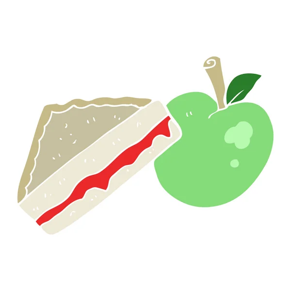 Ilustración Color Plano Almuerzo Lleno — Vector de stock