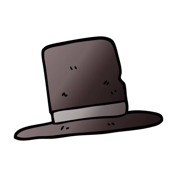 Vetor Gradiente Ilustração Cartoon Top Hat — Vetor de Stock