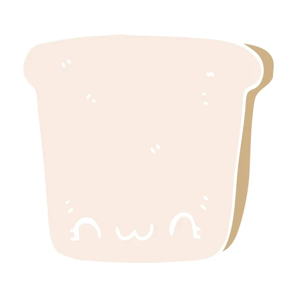 Flat Color Style Cartoon Slice Bread — Stock Vector