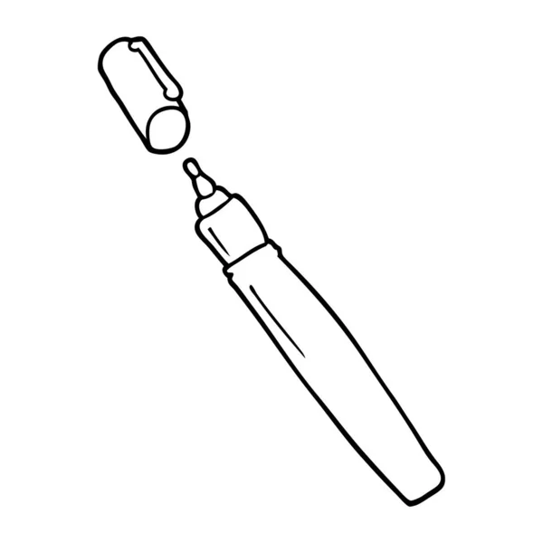 Kalıcı Bir Kalem Çizim Karikatür — Stok Vektör