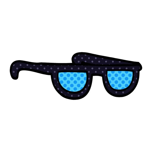 Sluneční Brýle Doodle Ploché Karikatury — Stockový vektor
