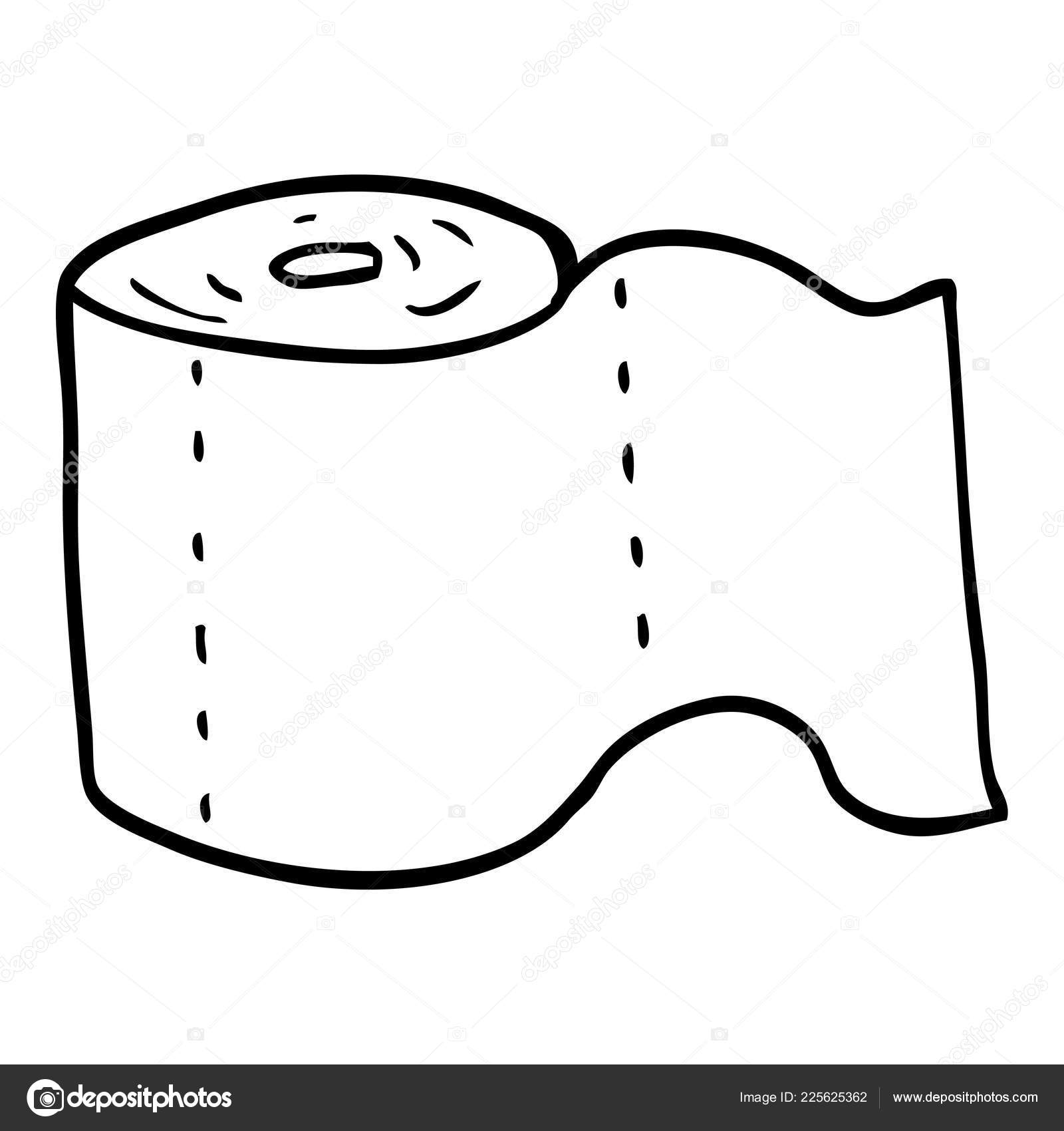Line Drawing Cartoon Toilet Roll Stock Vector Image by ©lineartestpilot  #225625362