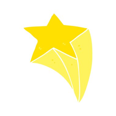 düz renk tarzı çizgi film kayan yıldız