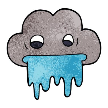 çizgi film doodle yağmur bulutu