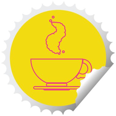 kahve dairesel peeling etiket fincan sıcak