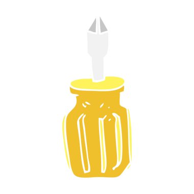 tornavida düz renkli çizimi