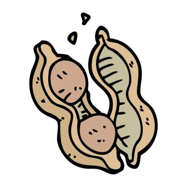 çizgi film doodle beyaz arka plan üzerinde izole fıstık