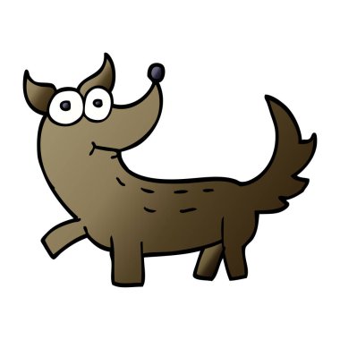 çizgi film doodle beyaz arka plan üzerinde köpek