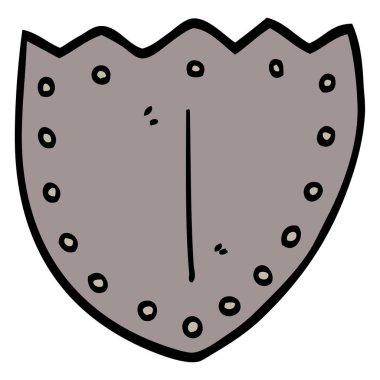 elle çizilmiş doodle tarzı çizgi film kalkan