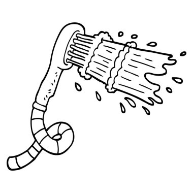 siyah beyaz çizgi film duş başlığı