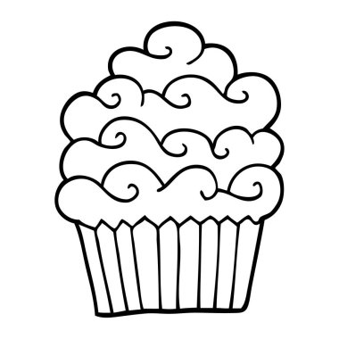 siyah beyaz çizgi film vanilyalı kek