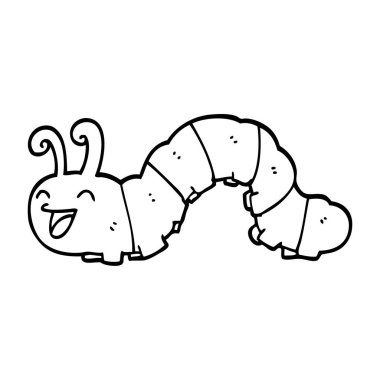 çizim karikatür gülen tırtıl