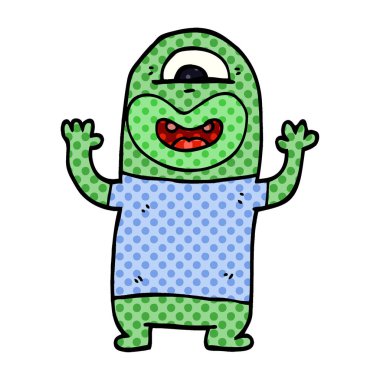 çizgi film doodle uzaylı canavar