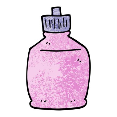 Grunge dokulu illüstrasyon karikatür fışkırmak şişe