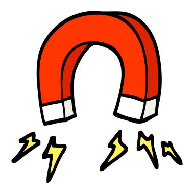 elle çizilmiş doodle tarzı çizgi film mıknatıs