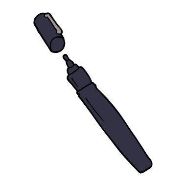 kalıcı bir kalem karikatür doodle