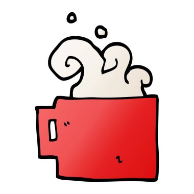 çizgi film doodle kahve fincan sıcak