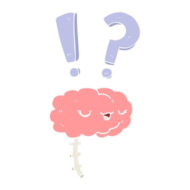 düz renk tarzı çizgi film meraklı beyin