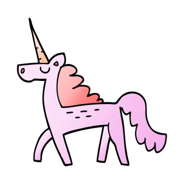çizgi film doodle sihirli unicorn