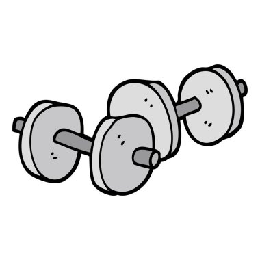 çizilmiş doodle tarzı çizgi film çift dambıl el