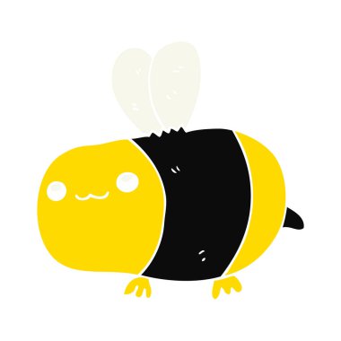 düz renk tarzı çizgi film arı