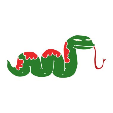 düz renk tarzı çizgi film slithering yılan