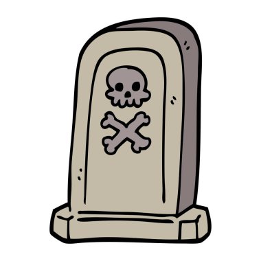 çizgi film doodle ürkütücü Viktorya dönemi mezar