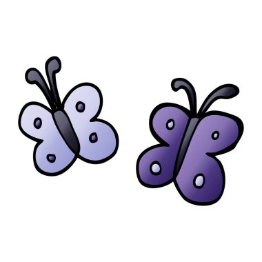 Beyaz arka plan, vektör, illüstrasyon izole karikatür doodle kelebek düz simgesi