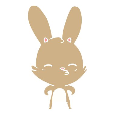 meraklı tavşan düz renk stil çizgi film