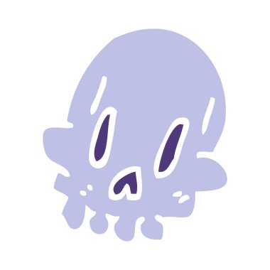 çizgi film ürkütücü tuhaf kafatası doodle