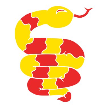 çizgi film doodle Yılan, vektör çizim