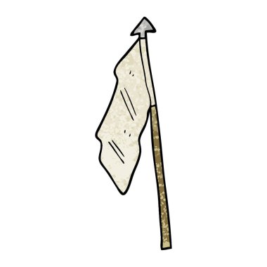 Grunge dokulu illüstrasyon karikatür beyaz bayrak